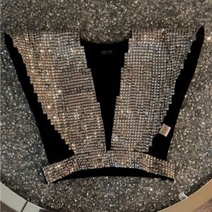 ARENA Black Top with Silver Embellishments